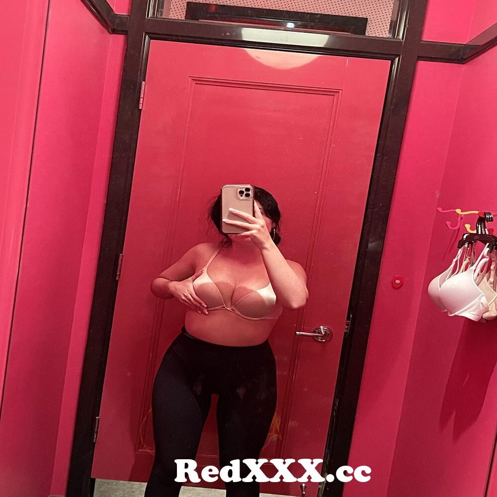 Girl hides her pussy under sheer panty in changing room