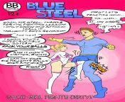 (OC) Blue Steel Cover 02. Blue Steel tries to teach Superheroine in training "Good Girl" some helpful moves. Unfortunately, she only uses her go to attack; racking Blue Steel square in the balls! from max steel hentai yaoi sex pho